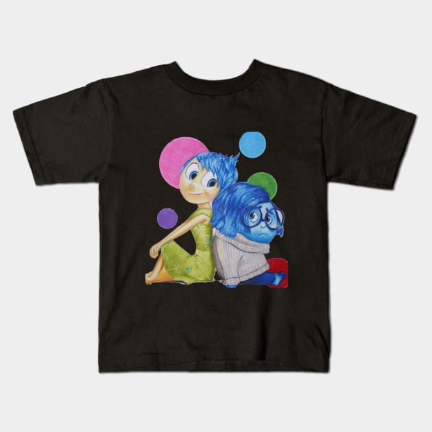 Joy and Sadness Kids T-Shirt by Art_incolours